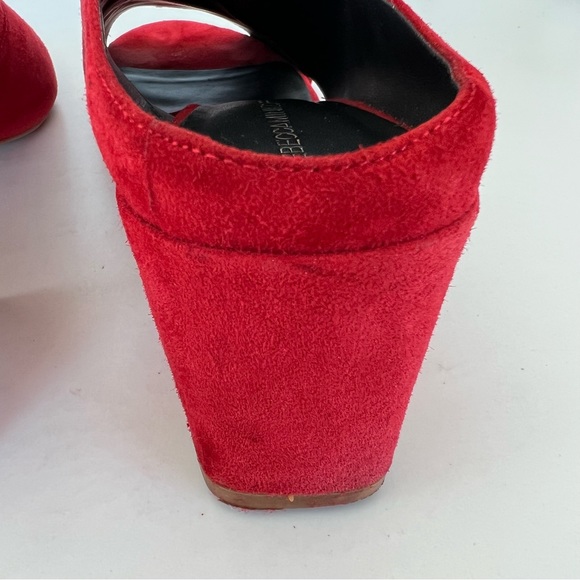 REBECCA MINKOFF Ingrid Red Suede Open Toe Slip On Heels Sandals Mules Sz 8 M - Picture 13 of 15